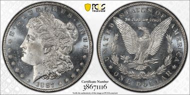 1887/6 $1 MS66PL