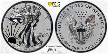 2019-S $1 Silver Eagle Enhanced Rev PR First Strike PR70