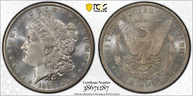 1888-O $1 VAM 9, Doubled Arrows MS65