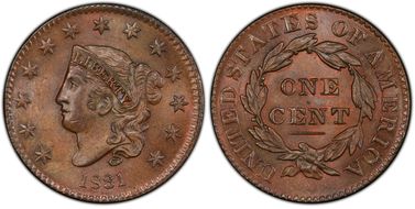 1831 1C Large Letters MS65BN