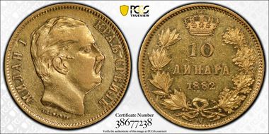 1882-V 10 Din KM-16  Au N1