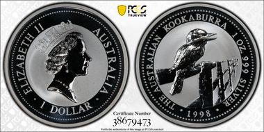 1998 $1 Kookaburra Ag MS69