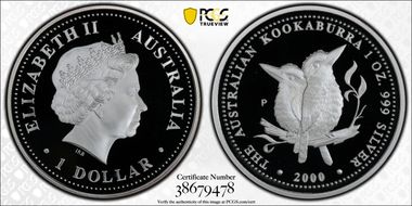 2000-P $1 Kookaburra Ag PR69DCAM