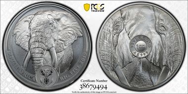 2019 5 Rand Big Five Elephant MS70