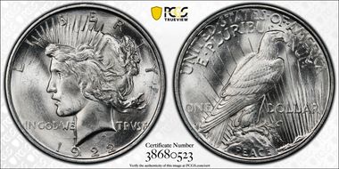 1922-D $1 MS65+