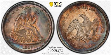 1839 50C No Drapery MS65+