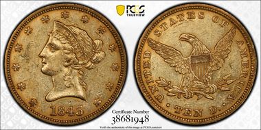 1843 $10 AU55