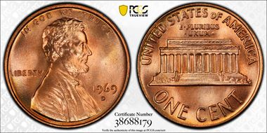 1969-D 1C MS67+ RD