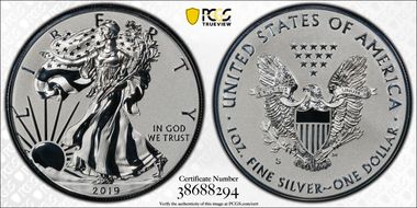 2019-S $1 Silver Eagle Enhanced Rev PR First Strike PR70