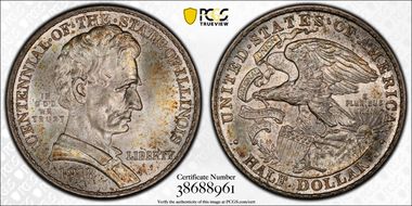 1918 50C Lincoln-Illinois MS67