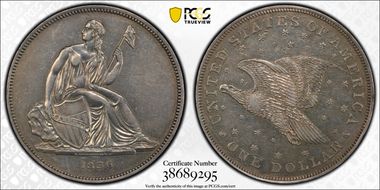 1836 $1 J-60 Original, Alignment I PR50
