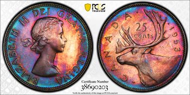 1953 25C No Strap MS65