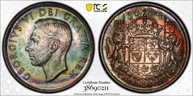 1951 50C Narrow Date MS65