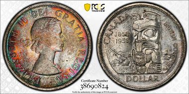 1958 S$1 British Columbia MS65