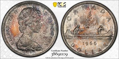 1966 S$1 Large Beads MS65