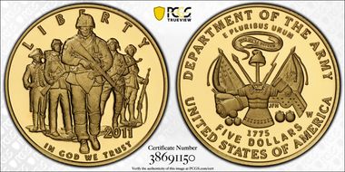 2011-W $5 United States Army PR70DCAM