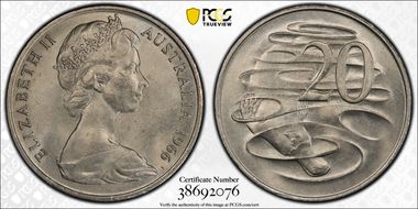 1966(L) 20C Wavy "2" MS64