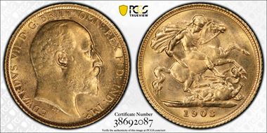 1903-S 1/2 Sov S-3977A MS61