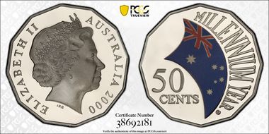 2000 50C Millennium - Colorized PR69DCAM