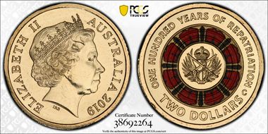 2019-C $2 100 Years of Repatriation Colorized MS67