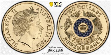 2019-C $2 Police Remembrance Colorized MS67