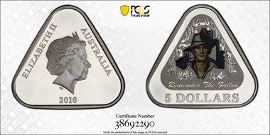 2016 $5 Remember the Fallen PR69DCAM