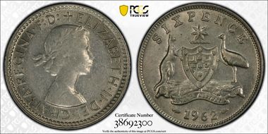 1962(m) 6D KM-58  Ag AU53