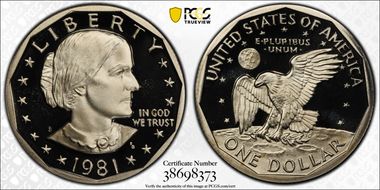 1981-S SBA$1 Type 1 PR70DCAM