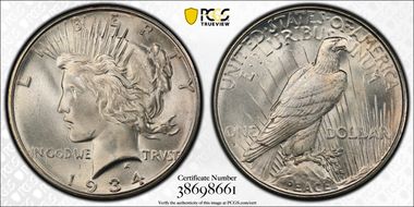 1934-D $1 MS66+