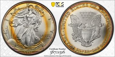 1997 $1 Silver Eagle MS68