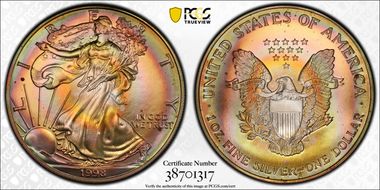 1998 $1 Silver Eagle MS67