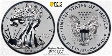 2019-S $1 Silver Eagle Enhanced Rev PR First Strike PR70