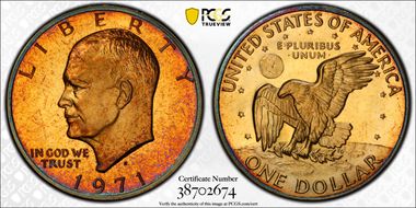 1971-S $1 Silver PR67DCAM