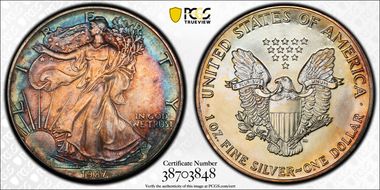 1987 $1 Silver Eagle MS67