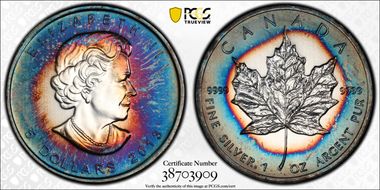 2013 $5 Maple Leaf 1oz Ag MS66