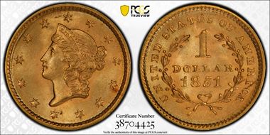 1851 G$1 MS66+