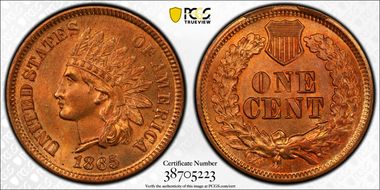 1865 1C Fancy 5 MS65RD