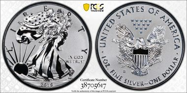 2019-S $1 Silver Eagle Enhanced Rev PR First Strike PR70