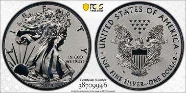 2019-S $1 Silver Eagle Enhanced Rev PR First Strike PR70