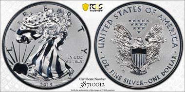 2019-S $1 Silver Eagle Enhanced Rev PR First Strike PR70