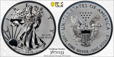 2019-S $1 Silver Eagle Enhanced Rev PR First Strike PR70