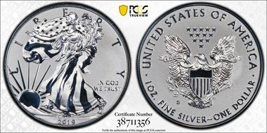2019-S $1 Silver Eagle Enhanced Rev PR First Strike PR70