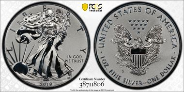 2019-S $1 Silver Eagle Enhanced Rev PR First Strike PR70