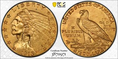 1913 $2.50 AU58