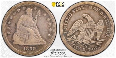 1859-S 25C VF25