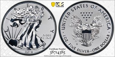 2019-S $1 Silver Eagle Enhanced Rev PR First Strike PR70