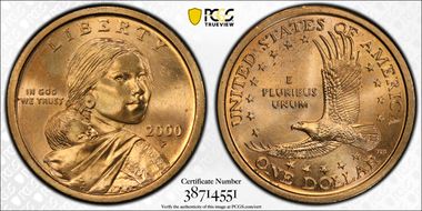 2000-P SAC$1 "Wounded Eagle" FS-901 MS65