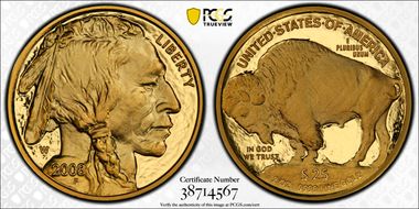 2008-W $25 American Buffalo .9999 Fine Gold PR69DCAM