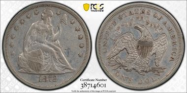 1872 $1 XF40
