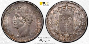 1830-W 5 Fr Gad-644 F-311 Charles X MS64+